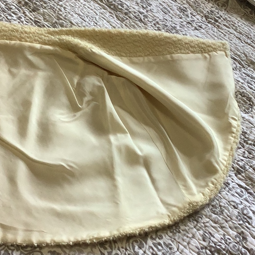 VINTAGE 1950s Cream‎ Bouclé Sateen Lined Cape Old Money Glam One Size - Picture 6 of 14